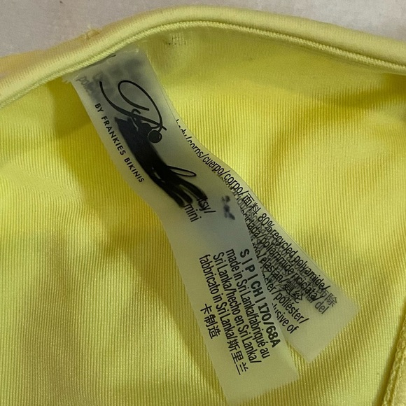 New! Frankie's Bikinis x PINK itsy Yellow Tie-Side Bikini Bottom 1523 - Picture 5 of 10